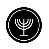 A black and white menorah icon on a white background vector