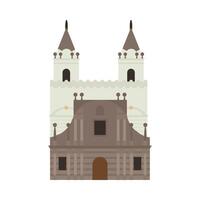 An illustration of a church with two towers vector