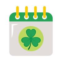Calendar with shamrock leaf on it vector