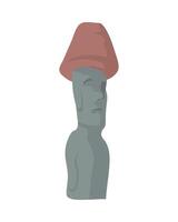 An easter island statue with a hat on it vector