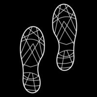 Footprints of shoes, imprints of soles and footsteps of boots. Walking exercise. Physical activity. Keep walking. vector