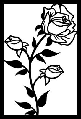 a drawing of a white rose with a white rose in the middle.