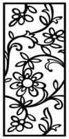 a black and white frame with a flower design on it. vector