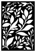 a black and white rug with a black background with a floral pattern. vector