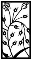 a black and white drawing of a flower with the title lily in the middle. vector