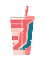 A drink with a straw and a straw in it vector