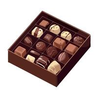 A box of chocolates on a white background vector
