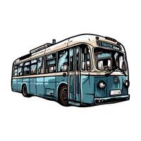 An illustration of a vintage bus on a white background vector