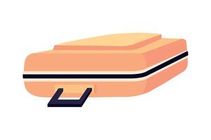 A suitcase with a strap on it is shown vector