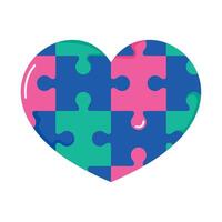 Heart with puzzle pieces on it vector
