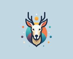 a deer head with colorful dots on it vector