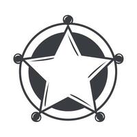 A sheriff's badge icon on a white background vector