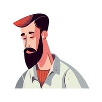 A man with a beard and a red shirt vector