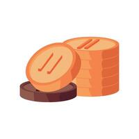 A pile of coins and a stack of coins vector