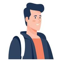 A man with a backpack and a smile vector