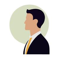 A man in a suit and tie is standing in profile vector