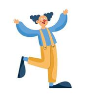 A cartoon clown jumping with his arms outstretched vector
