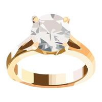un compromiso anillo con un diamante en un blanco antecedentes vector