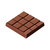 A chocolate bar is shown on a white background vector