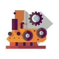 An illustration of a steam engine with gears vector