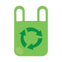 A green recycling bag with arrows on it vector