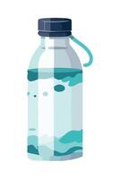 A bottle of water with a lid on it vector