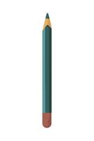 A green pencil with a yellow tip on a white background vector