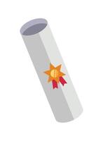 A diploma with a star on it vector