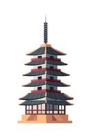 Japanese pagoda, traditional architecture, traditional architecture illustration on white background vector