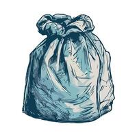 A drawing of a bag of garbage vector