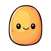 A cartoon potato with a face and eyes vector