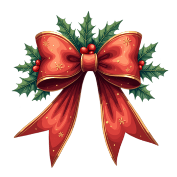 festivo Navidad rojo arco con acebo hojas y bayas, Perfecto para fiesta decoraciones, saludo tarjetas, y estacional diseños png