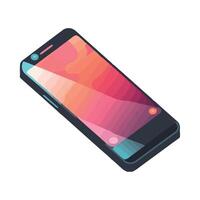 An illustration of a smartphone with a colorful screen vector