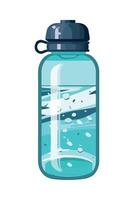 Water bottle with water and bubbles isolated on white background illustration vector