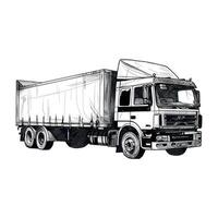 A drawing of a truck on a white background vector