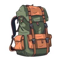 A cartoon backpack with straps and straps vector