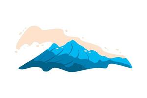 An illustration of a mountain with waves vector