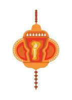An orange and yellow lamp with a gold and brown design vector