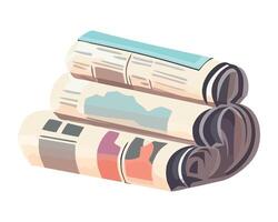 A stack of newspapers on a white background vector