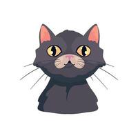 A cartoon cat with big eyes and a white background vector