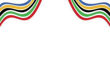 Colored Olympic colored stripe in corner rainbow symbol flag isolated vector