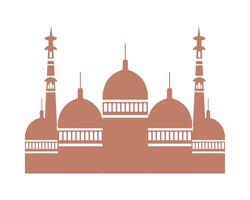 Mosque icon in brown color vector