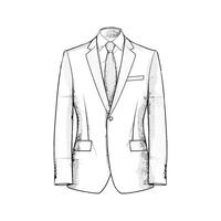 A drawing of a suit on a white background vector
