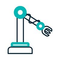 A robot arm with a wrench on it vector