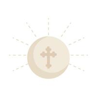 A cross on a white background with rays of light vector