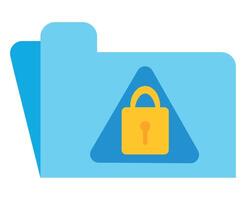 A blue folder with a lock on it vector