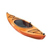 An orange kayak on a white background vector