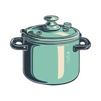 A green pot with a lid on it vector