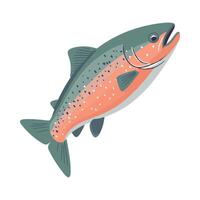 A fish with a large head and a green body vector