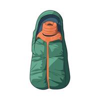 A sleeping bag with a zipper on the side vector